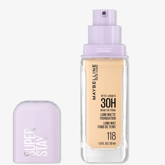NWT Maybelline Super Stay Up to 30HR Wear Lumi-Matte Longwear Foundation 118 - Picture 1 of 3
